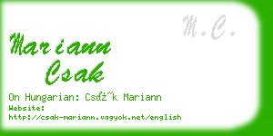 mariann csak business card